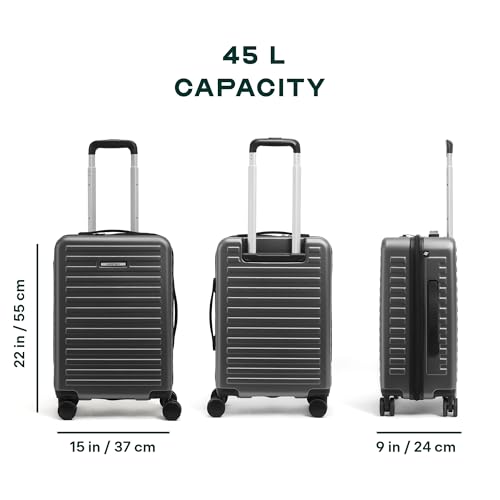 Image of Assembly Stark Hard Luggage 20 Inch (55 cm) Cabin Luggage Trolley Bag, Unbreakable Polycarbonate Dual-Tone Design, TSA Lock, Silent 8 Spinner Wheels, Lightweight Hard Shell Travel Cabin Suitcase Grey