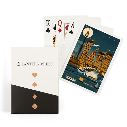 Lantern Press Naipes de Poker Sydney Australia Retro Skyline