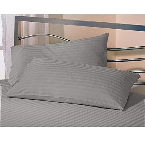 Image of Cotton 300 TC Pillow Cover, Small -16 x 24 Inch, Grey, 2 Pieces