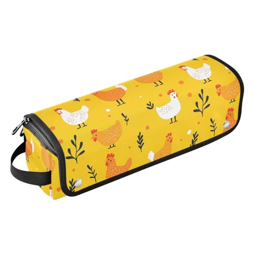 Bolsa de viaje para herramientas de cabello Chickens Bright Yellow Marble, resistente al calor, para planchas, rizadores y accesorios de cuidado capilar miniatura 1