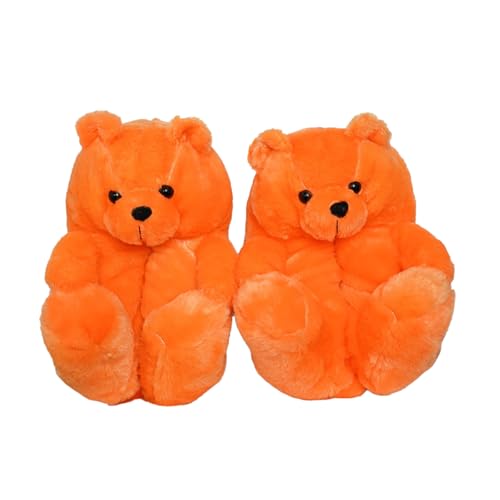 Teddy Bear Slippers, Christmas Cute Winter Warm Fluffy Fuzzy Soft Cute Animal Slippers Women House Indoor Cartoon Women Girls