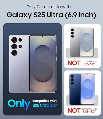 Image of REALCASE TPU+PC For Samsung Galaxy S25 Ultra Case | Compatible For Magsafe | Magnetic Transparent Back | Military Grade Shockproof Drop Protection Slim Bumper Cover Phone Case (Clear Black)