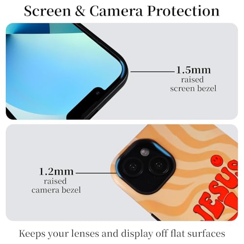 Coque iPhone 14 Plus MagSafe antichoc fine motif croix chrétienne rétro - 6