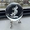 HDCRYSTALGIFTS 2.3in 3D Laser Crystal Fairy with Dragonfly and Lotus Figurines Crystal Ball Paperweight with Stand Base - 3D Engraving Glass Full Sphere Wedding Gift Home Decor #2