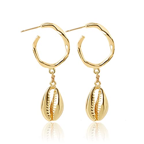 Boucles d'oreilles en Argent Anti-Allergie à Créoles Coquille de Plage