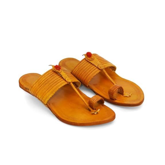 yash & co. Yash&Co. Men's Kolapuri Chapal | Kolhapuri Chappal for Mens, Light Brown(7UK)-picture-17