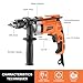 DEWINNER Hammer Drill 910W 0-3000RPM, Electric Corded Hammer Drill with 115 PCS Complete Tool Box, Variable Speed, 13mm Chuck, 2 in 1 Function, for Concrete, Iron Plate, Masonry and Wood,Carring Case