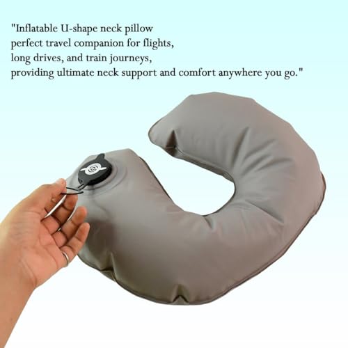 Image of Mshine 2PC Foldable Neck Pillow, Pocket Size Soft PVC Flocked U-Shape Cushion for Airplane, Car, Train & Office, Lightweight & Compact, Ergonomic Neck Support, Easy Inflation & Deflation