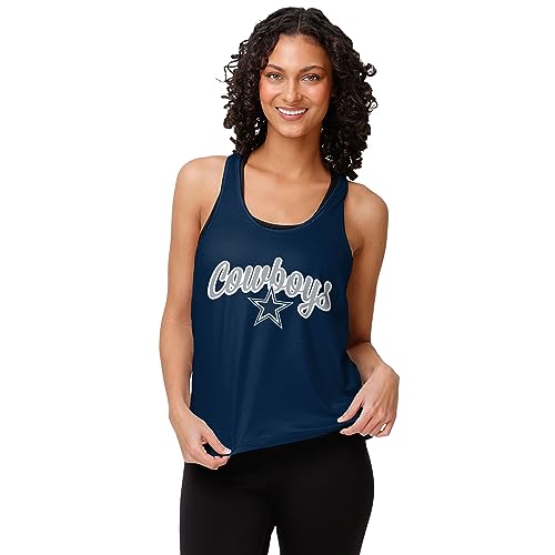 FOCO Dallas Cowboys NFL Womens Wordmark Team Stripe Sleeveless Top - Large