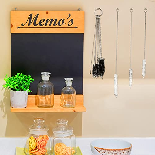 32 Pieces Extra Long Straw Cleaning Brush Nylon Cleaning Bottle Brush Cleaning Brushes Tube Washing Cleaner Bristle Kit Tool Reusable Bottle Straw Brush In Different Size (White-Black) #TOP5