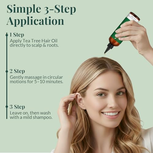 Image of AVD ORGANICS Tea Tree Oil for Hair Growth & Scalp 6.7 fl oz | 100% Pure and Natural Tea Tree Hair Oil | Soothes Itchy & Scalp Treatment | Moisturize Skin Strengthen Hair | 200 ML