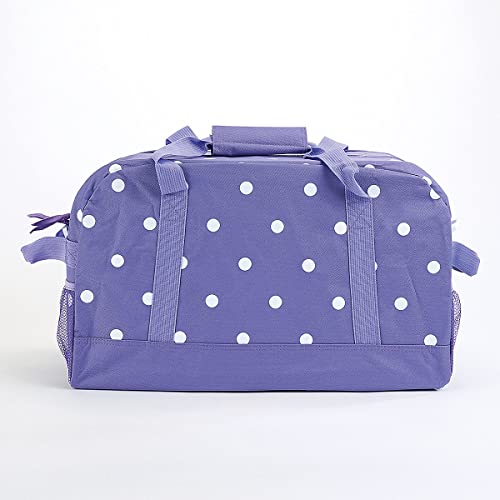 Current Small Duffel Bag for Kids - Purple and White Polka Dot Print, 9 x 10 ½ x 19 inches3
