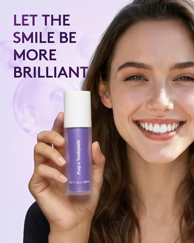 Ktintar Purple Toothpaste for Teeth Whitening, Teeth Whitening Toothpaste, Purple Toothpaste Whitening, Tooth Stain Removal Colour Corrector, Stubborn Stain Removal & Enamel - 1 Fl Oz (Pack of 3) - Image 2