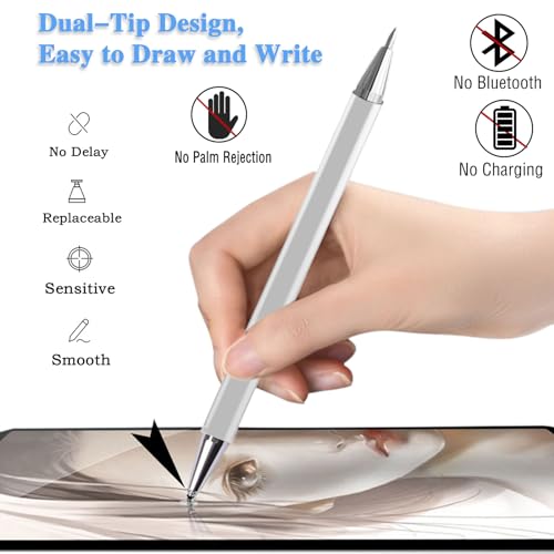Image of 3 in 1 Universal Stylus Pen for Touchscreen,High Sensitivity & Precision Capacitive Stylus Pen for iPad Suitable for All Touch Screens of Switch /iPhone /iPad /Android /Samsung Galaxy /Tablets-Sliver