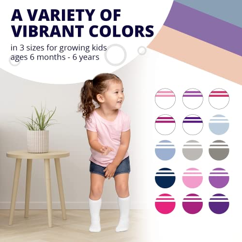 LA ACTIVE Girls Knee High Socks Cozy Warm Cotton Uniform Sports Socks for Baby Toddlers Kids Dress Socks4