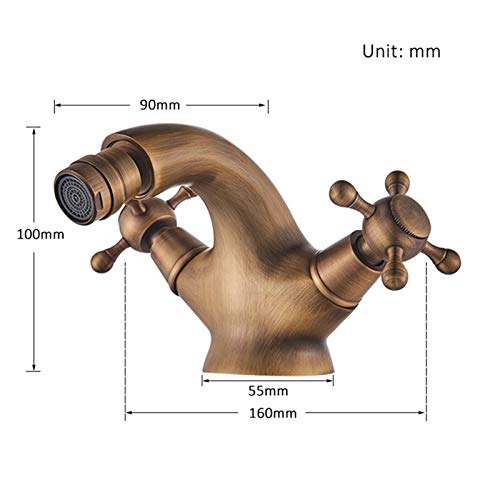 Robinet de bidet en laiton antique FIDEMM au style rétro et finitions chromées