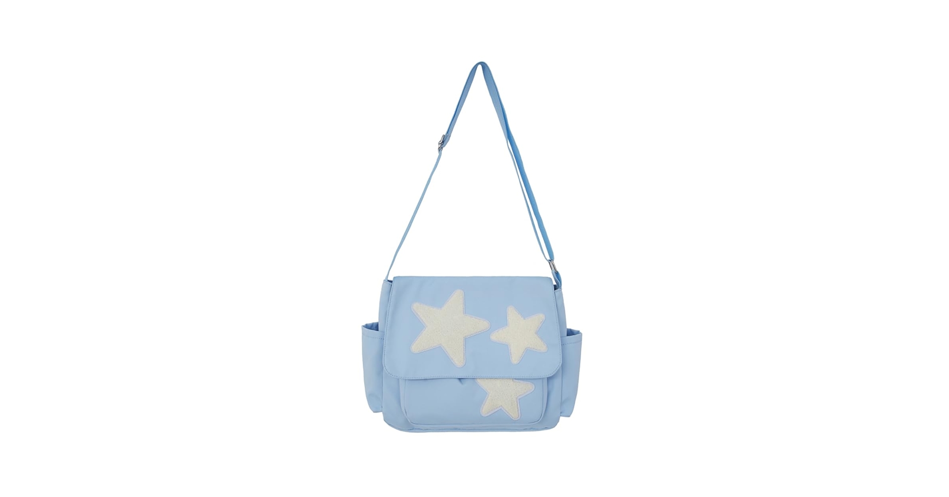 【cozing】Star messenger bag★2色 AZURAOKEY Y2K Star Messenger Bag, Star Tote Bags with Fluffy