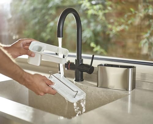 Image of Joseph Joseph Surface Stainless Steel Caddy Sink Area Organizer and Sponge Holder, Stone