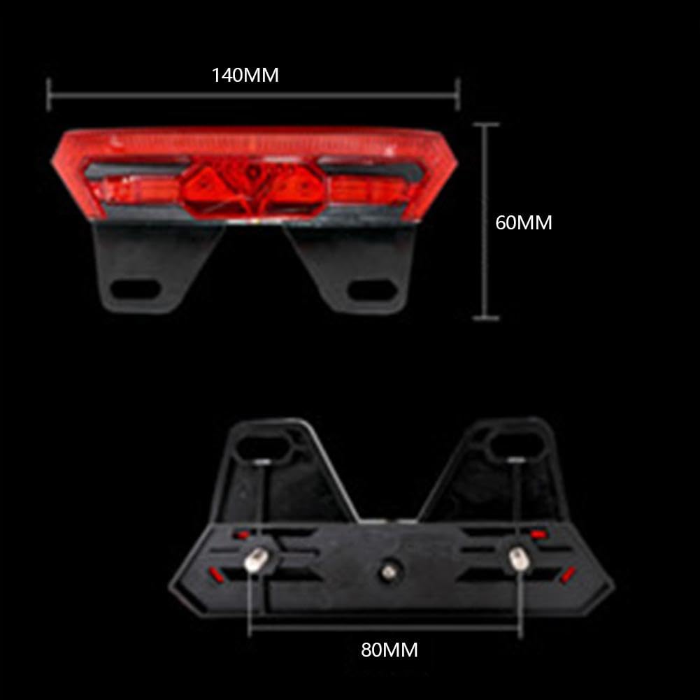 Lampada Posteriore per Bicicletta elettrica 12V LED Luce di Sicurezza per Guida Notturna Luce di Stop Indicatore di direzione 009 007 Accessori