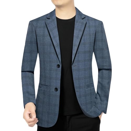 Blazer à carreaux coréen homme décontracté chic pour bureau