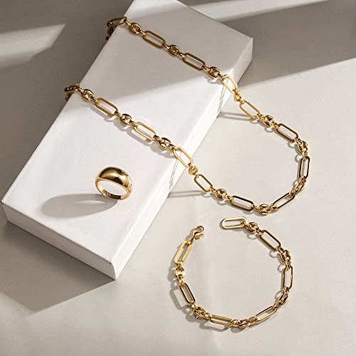 14K Gold Plated Bracelets for Women No Tarnish, Dainty Livit Chain Charm Bracelet with Coffee Bean, Minimalist Stacking Layered Link Jewelry3