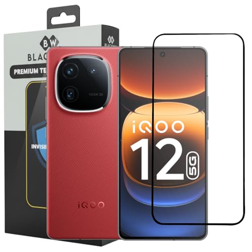 Image of Blackwik Tempered Glass Screen Protector for iQOO 12 5G / iQOO Neo 9 5G / iQOO Neo 9 Pro 5G with Edge-To-Edge Protector Coverage | Easy Installation Kit (Black)