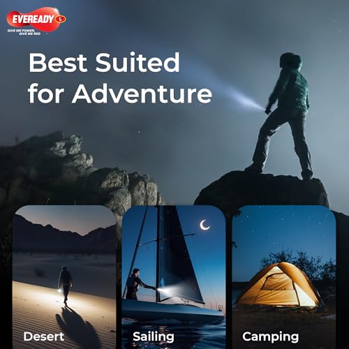 Image of Eveready Trishul DL141, Rechargeable 3-in-1 Emergency Led Torch + Sidelight + Tail Light, Rugged Angular Design, Type B /Micro USB Charging, 360 Illumination, Powered by BIS Certified Li-Ion Battery