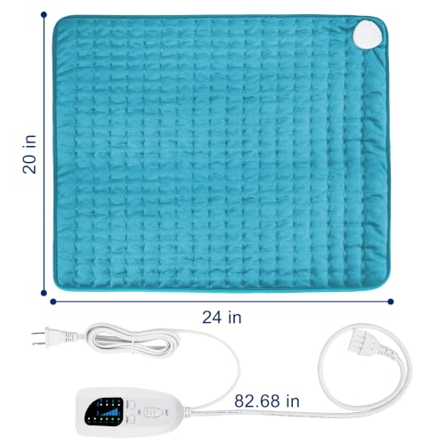Image of 24x20 Inch Electric Heating pad for Back Neck Shoulder Knee Arms Legs- Electric Heat Pads with 6 Heat Settings & Auto Shut Off &Dry /Moist Heat Heating Pad for Birthday Mother Father Girl Men Women
