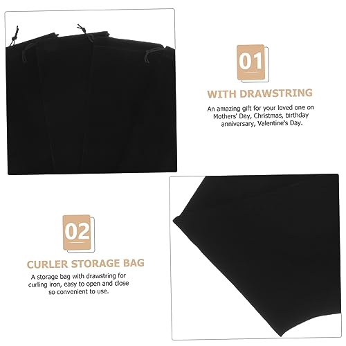FOMIYES 5pcs Velour Curling Iron Hair Styling Tool Holder Drawstring Closure for Easy Carrying for Storage of Flat Irons and Accessories miniatura 6