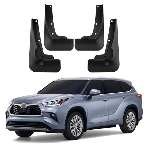 Image of Mud Flaps Compatible with 2026 Toyota Highlander Accessories 2020-2025 Splash Guards All Weather Fender Guard Mudguards Sediment Protection No Need to Drill Holes