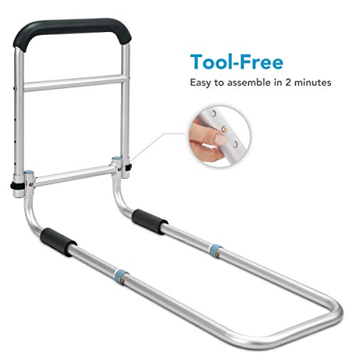 OasisSpace Bed Rail - Bedside Fall Prevention Grab Bar Mobility Aid for Elderly Seniors, Handicap - Adjustable Adult Bed Rail Cane fits King, Queen, Full, Twin - Stability Standing Bar Handle 5 OasisSpace Bed Rail - Bedside Fall Prevention Grab Bar Mobility Aid for Elderly Seniors, Handicap - Adjustable Adult Bed Rail Cane fits King, Queen, Full, Twin - Stability Standing Bar Handle - Image 6