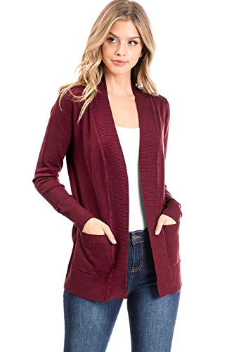 Image of Urban Look Womens Basic Long Sleeve Open Front Comfy Sweater Cardigan