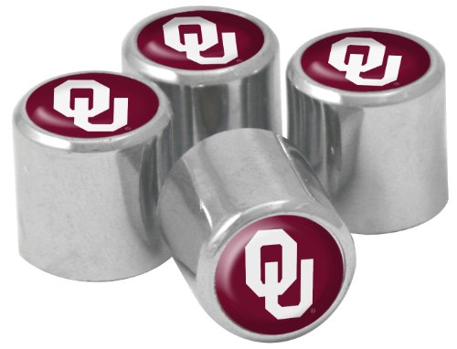 NCAA Oklahoma Sooners Metal Tire Valve Stem Caps, 4-Pack