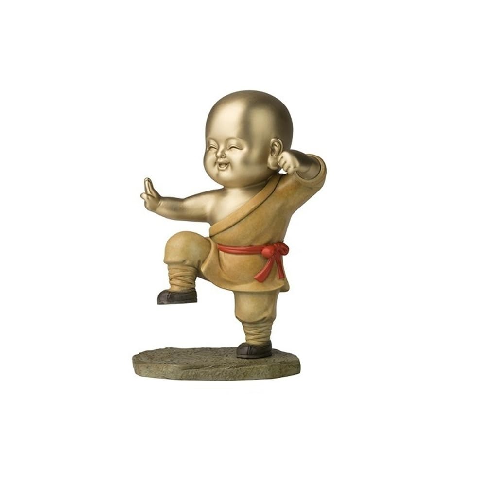 AFGFGHES Statue Creative Copper Desktop Ornaments, Shaolin Monk, Home Living Room TV Cabinet Decoration Ornaments, Handmade Statues Brass Figurine