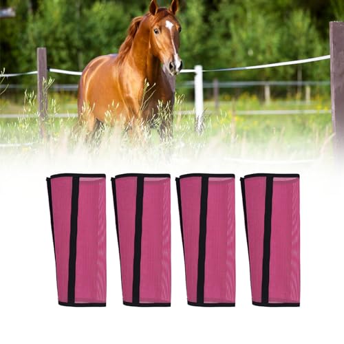 4 peças de capas de perna de cavalo respiráveis leves e protetoras leggings com mosca de cavalo para