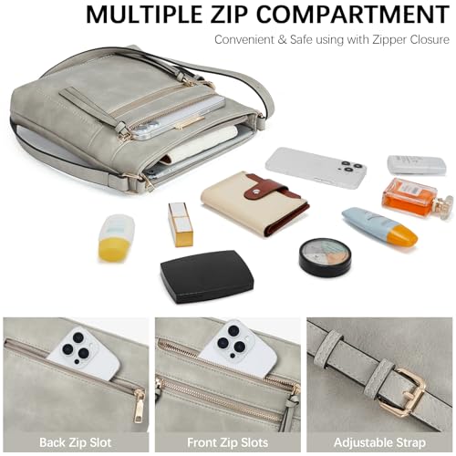 Image of BOSTANTEN Crossbody Purses for Women Medium Shoulder Bag Quilted Handbags with Zipper Pocket
