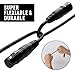 XLR Cable Microphone Cable 50 Feet,Elecan Heavy Duty Balanced XLR Speaker Cable (From 25-200FT) 3-Pin Shielded Male to Female Mic Cord,DMX Stage Lighting Patch Cable for Speaker Systems Mixer+10 Ties