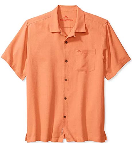 Tommy Bahama Island Zone Royal Bermuda Silk Blend Camp Shirt (Color: Peach Melt, Size XXL)