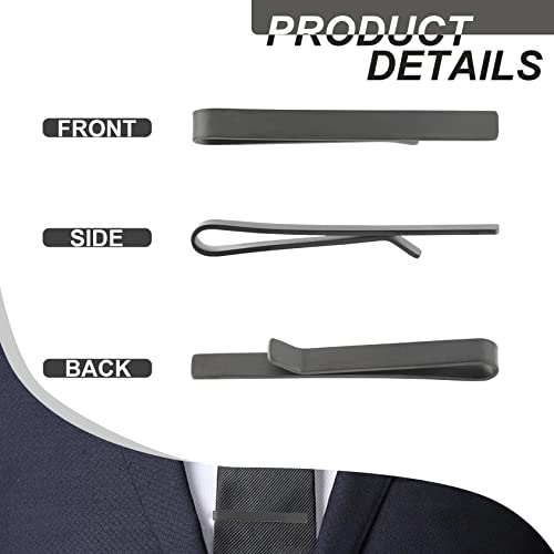 Roctee Skinny Tie Bars For Men 1.97 Inch, 3 Pack Stainless Steel Tie Clips Tacks Pins With Matte Gold Silver Black 3 Tone Suitable For Small Ties Neckties Men Jewelry Accessories For Business #TOP3