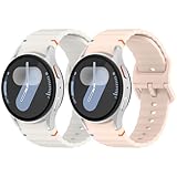 BDIG 2 Piezas Correa Compatible con Samsung Galaxy 7 6 5 4 40mm 44mm/FE 40mm/6/4 Classic 47mm 43mm 46mm 42mm/Watch 5 Pro 45mm,20mm Silicona Correa Reloj de Repuesto para Hombres y Mujeres