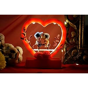Chocozone Red Musical Couple Showpiece with Lights Valentine Gift for Girlfriend Wife Birthday Gifts for Girls Romantic…