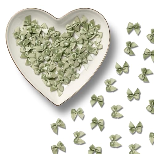 MORSUNBELA Mini Schleifen Deko Kleine Geschenkschleifen Set | 100 Mini-Geschenkschleifen,ideal als Deko für Hochzeit,Geburtstag,Karten,Geschenkboxen,Verpackungen und festliche Anlässe