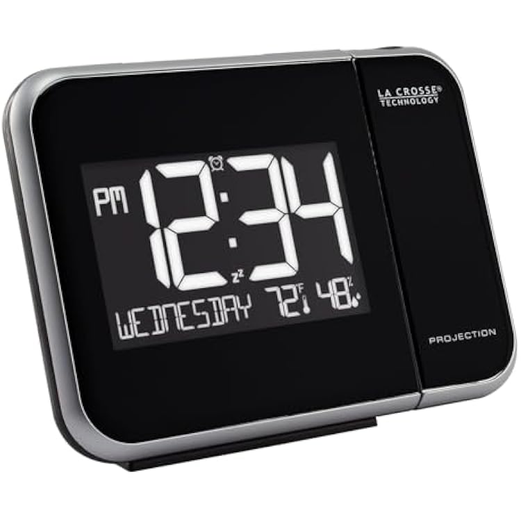 La Crosse Technology 616-1412 Projection Alarm Clock with Indoor Temperature