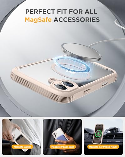 Image of Miracase Magnetic for iPhone 16 Plus Case Full-Body Phone with Built-in Glass Screen Protector, [Compatible with MagSafe] Military Drop Proof 16 Plus Cover Bumper, Desert