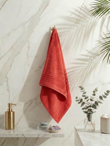 Image of Monte Carlo Essential 100% Cotton Bath Towel | 380 GSM Lightweight & Quick Dry | Soft Absorbent Compact Towel 60x120 cm | Bathroom Towel for Gym, Travel & Daily Use (Jazz) | Rhododendron