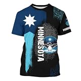 Men's Minnesota State T-Shirts 3D Printed Novelty Graphic Short Sleeve Shirts Casual Crew Neck Tees Unisex Fashion Tops