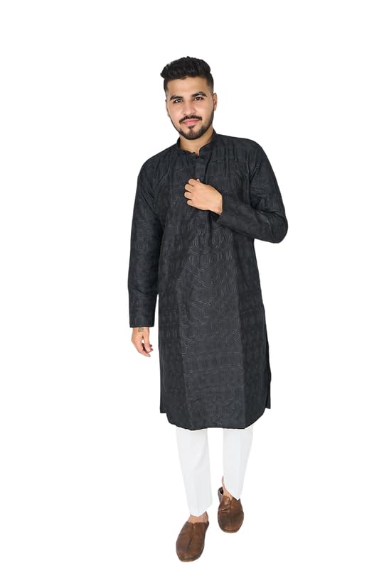 Men Embroided Kurta for Festivals and Weddings | Traditional and Soft Comfortable Fabric | Indian Ethnic for Puja, Parties and Celebrations-image-42