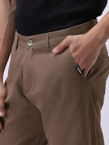Image of Urbano Fashion Men's Regular Fit Mid Rise Cotton Casual Chinos Trousers Stretch