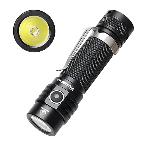 Wurkkos WK03 Pocket Flashlight LED Rechargeable, Super Bright 1800 Lumen Small Compact Flashlights, EDC Flashlight IP68 Waterproof with SST40 LED, 5000K, LED Flashlight for Camping, Home, Emergency