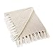 DII Modern Cotton Geometric Blanket Throw with Fringe For Chair, Couch, Picnic, Camping, Beach, Everyday Use, 50 x 60" - Hexagon Beige